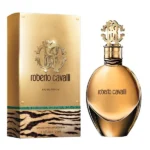 ادو پرفیوم زنانه Roberto Cavalli مدل Gold حجم 75ml با رایحه گرم و شرقی شامل نت فلفل صورتی، شکوفه پرتقال، وانیل، دانه تونکا و لوبان، مناسب فصل تابستان